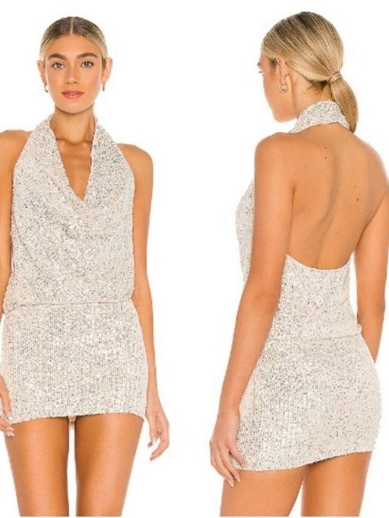 Lovers + Friends Dresses & Skirts - Lovers + friends Lyon Halter Sequin Dress Size Small